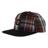 Santa Cruz Cruz Label Snapback Structured Hat Maroon Plaid
