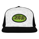 Creature Crash and Burn White/Black Snapback Hat