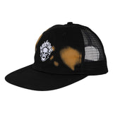 Creature Bonehead Flame Wash Greasy Black Mesh Trucker Snapback Hat