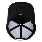 Creature Bonehead Flame Wash Greasy Black Mesh Trucker Snapback Hat