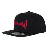Independent Span Embroidered Black/Dk Red Snapback Structured Hat