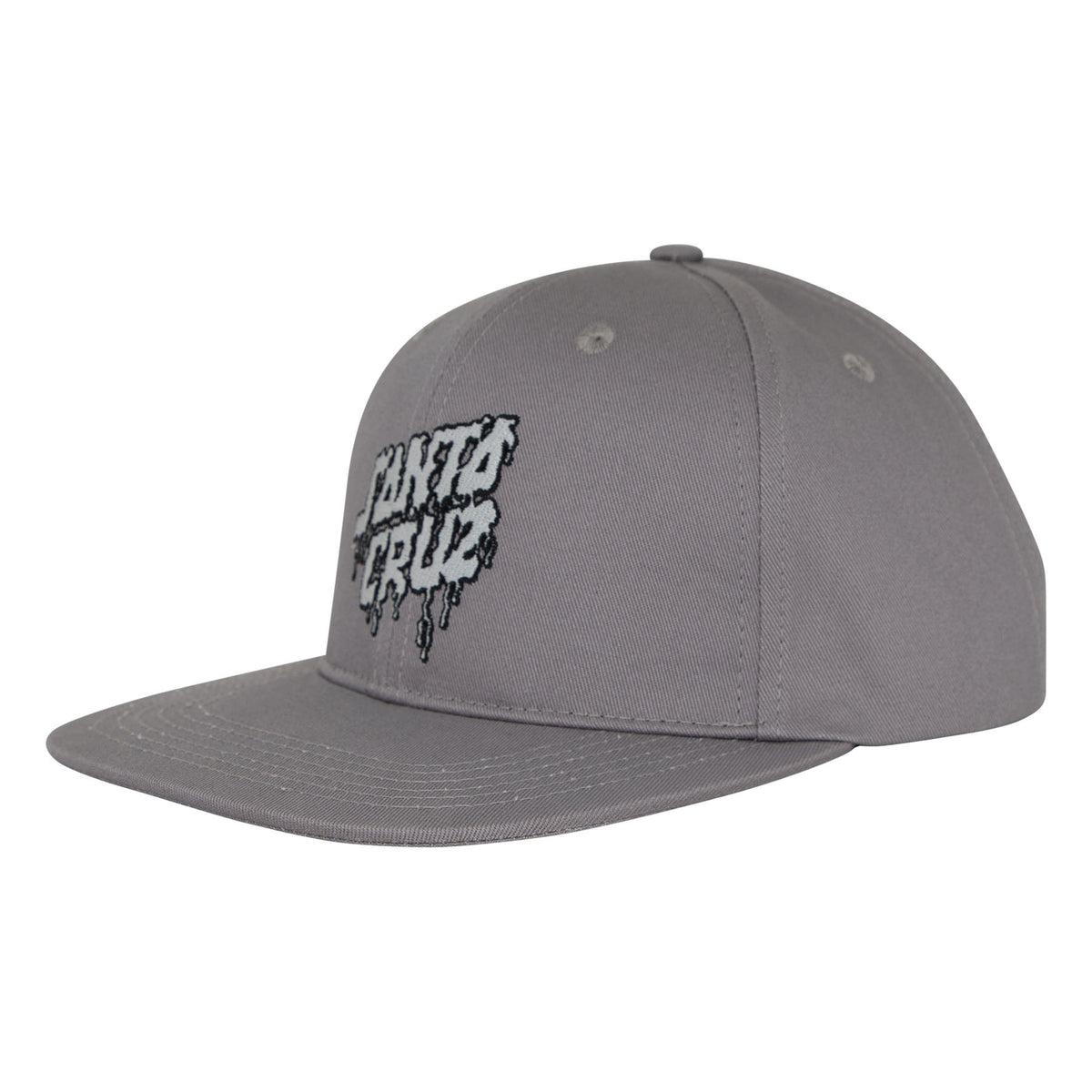 Santa Cruz Plasma Stacked Strip Snapback Structured Hat Heather Grey with Silver