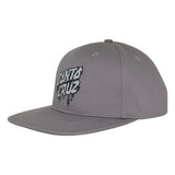 Santa Cruz Plasma Stacked Strip Snapback Structured Hat Heather Grey with Silver