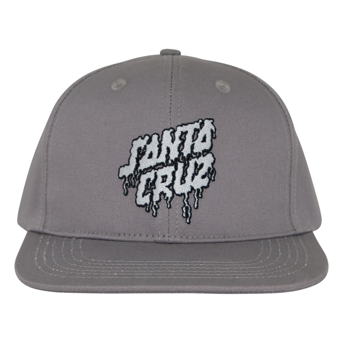 Santa Cruz Plasma Stacked Strip Snapback Structured Hat Heather Grey with Silver