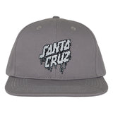 Santa Cruz Plasma Stacked Strip Snapback Structured Hat Heather Grey with Silver