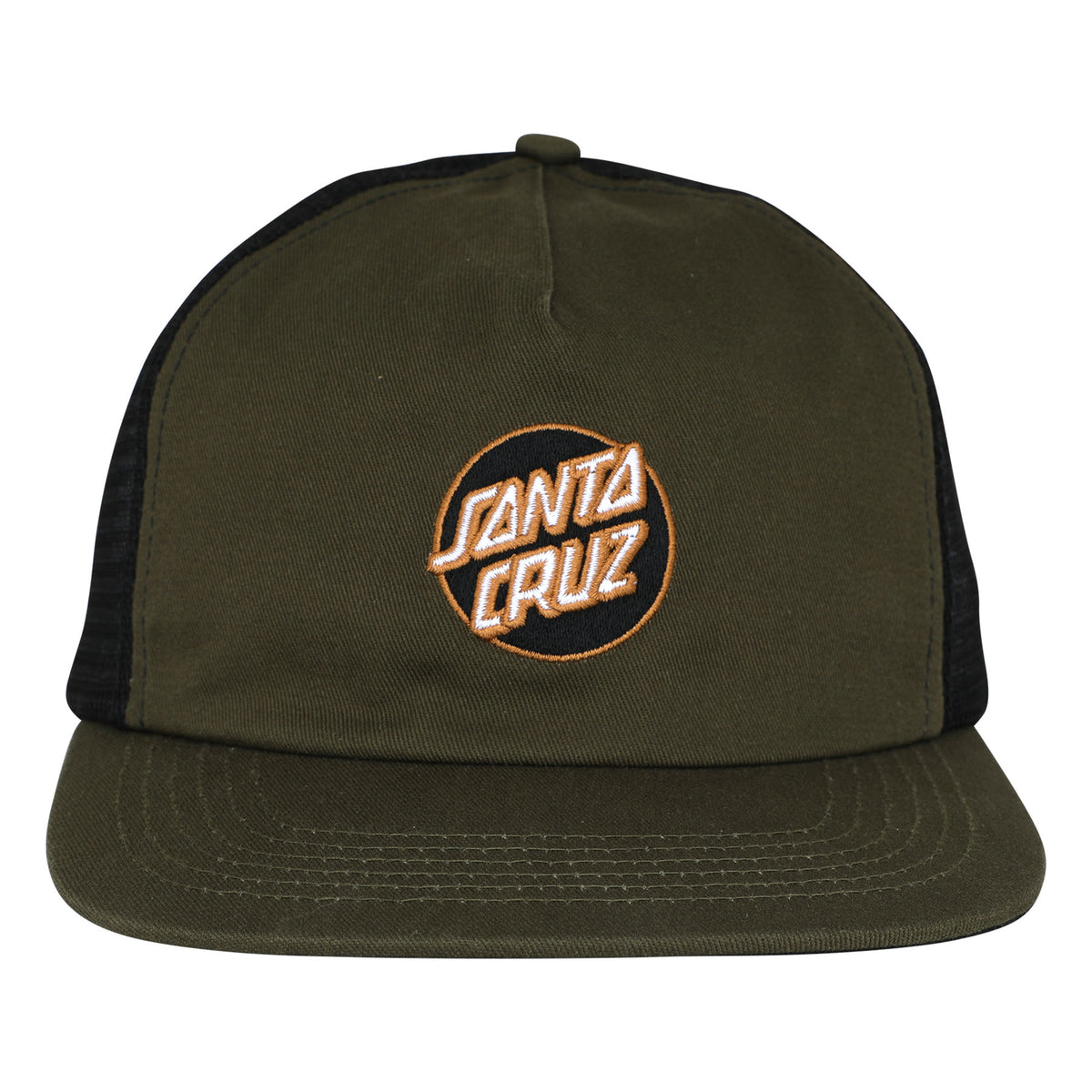 Santa Cruz Cruz Embroidered Snapback Unstructured Hat Olive/Black