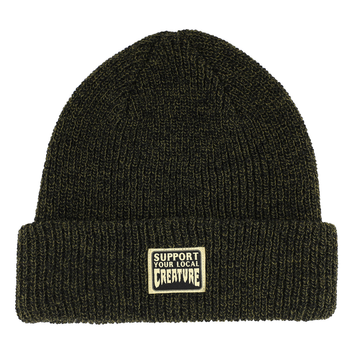 Creature REV Support Beanie Long Shoreman Hat Olive Heather