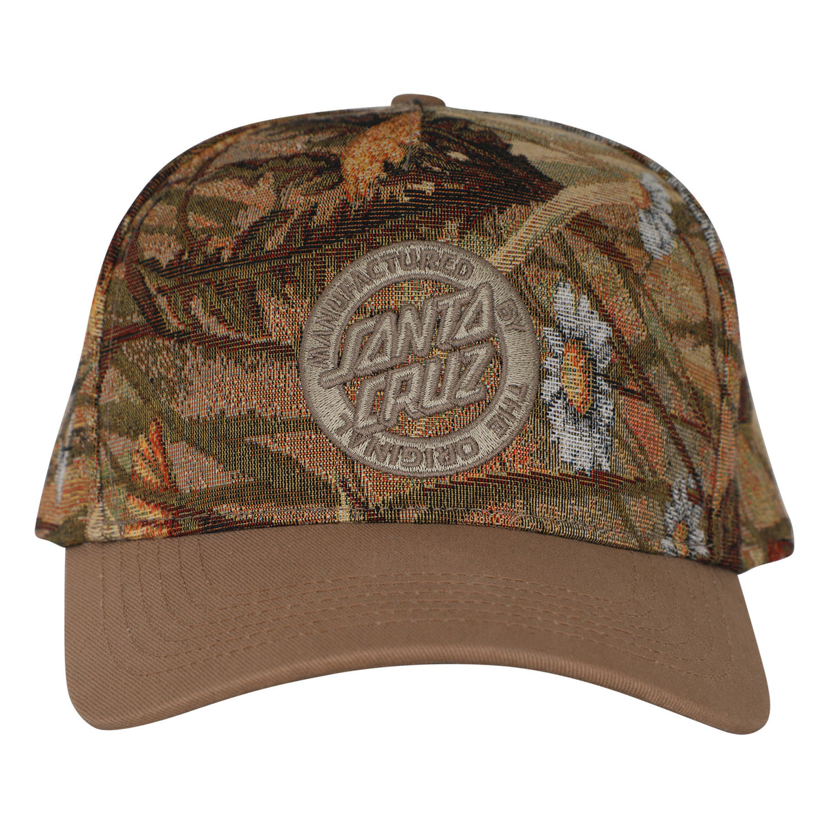 Santa Cruz MFG Tapestry Snapback Structured Hat Floral/Khaki