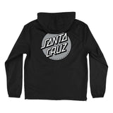 Santa Cruz Cruz Hooded Windbreaker L/s Jacket Black with Silver