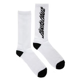 Santa Cruz Solid Flame Strip Crew White 9-11 1 Pair Crew Socks