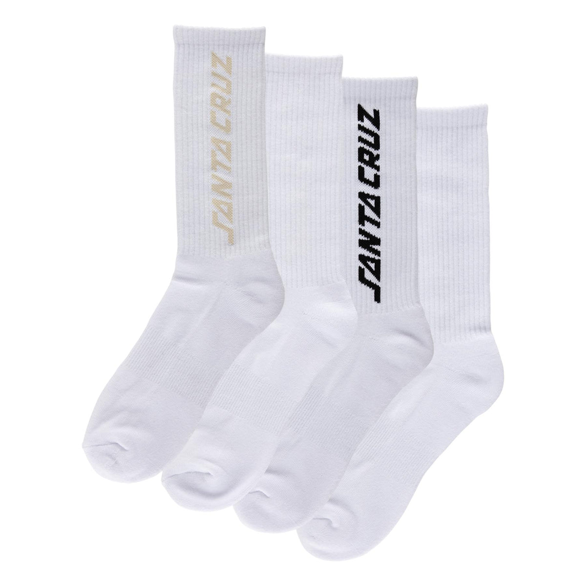 Santa Cruz Solid Strip 2-Pack Crew Socks White Multi