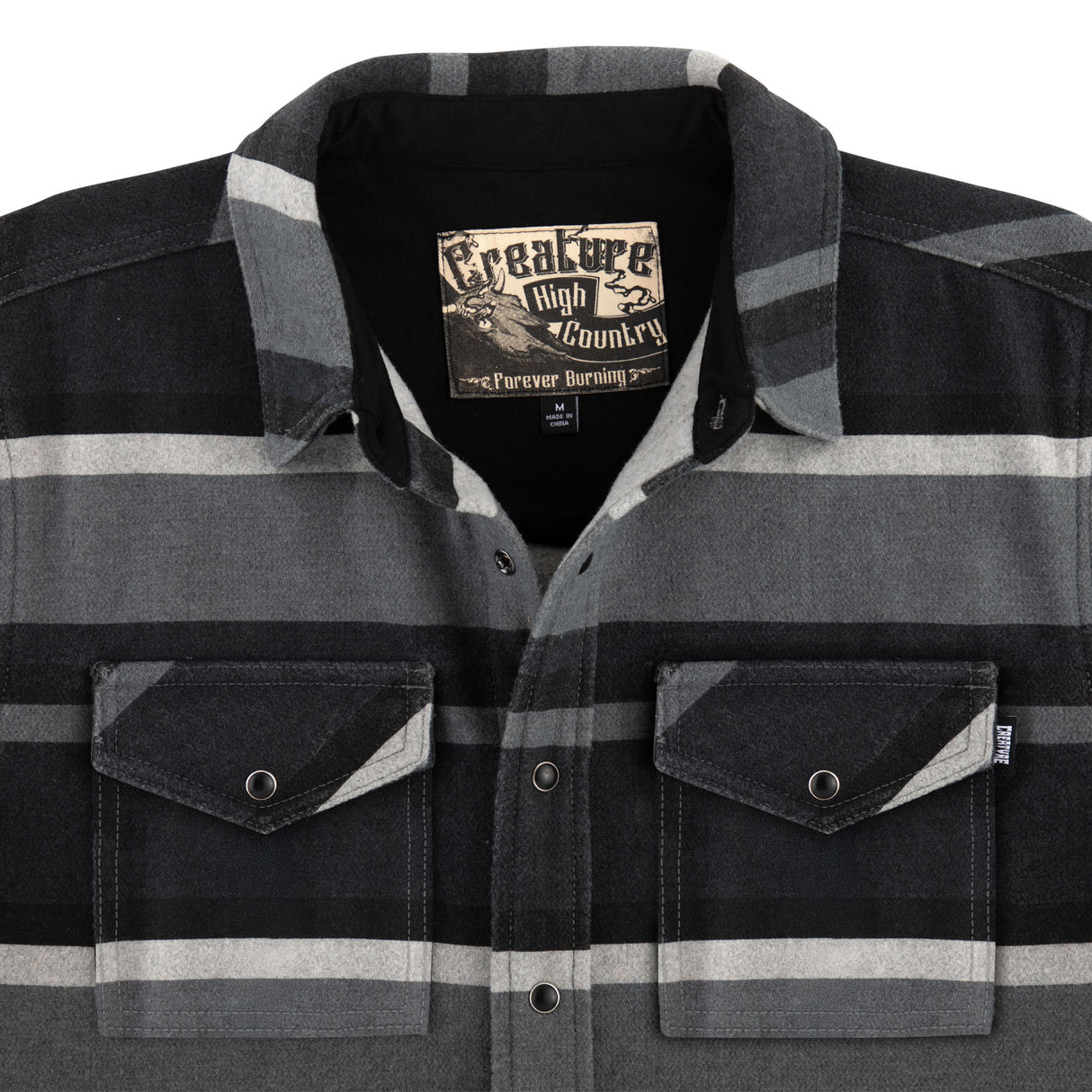 Creature Horizon Grey Scale L/s Flannel Shirt