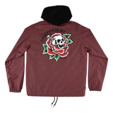 Independent Dressen Skull Rose Hooded Windbreaker L/s Jacket Burgundy