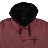 Independent Dressen Skull Rose Hooded Windbreaker L/s Jacket Burgundy