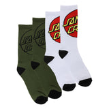 Santa Cruz Big Cruz 2-Pack Crew Socks White/Army Multi