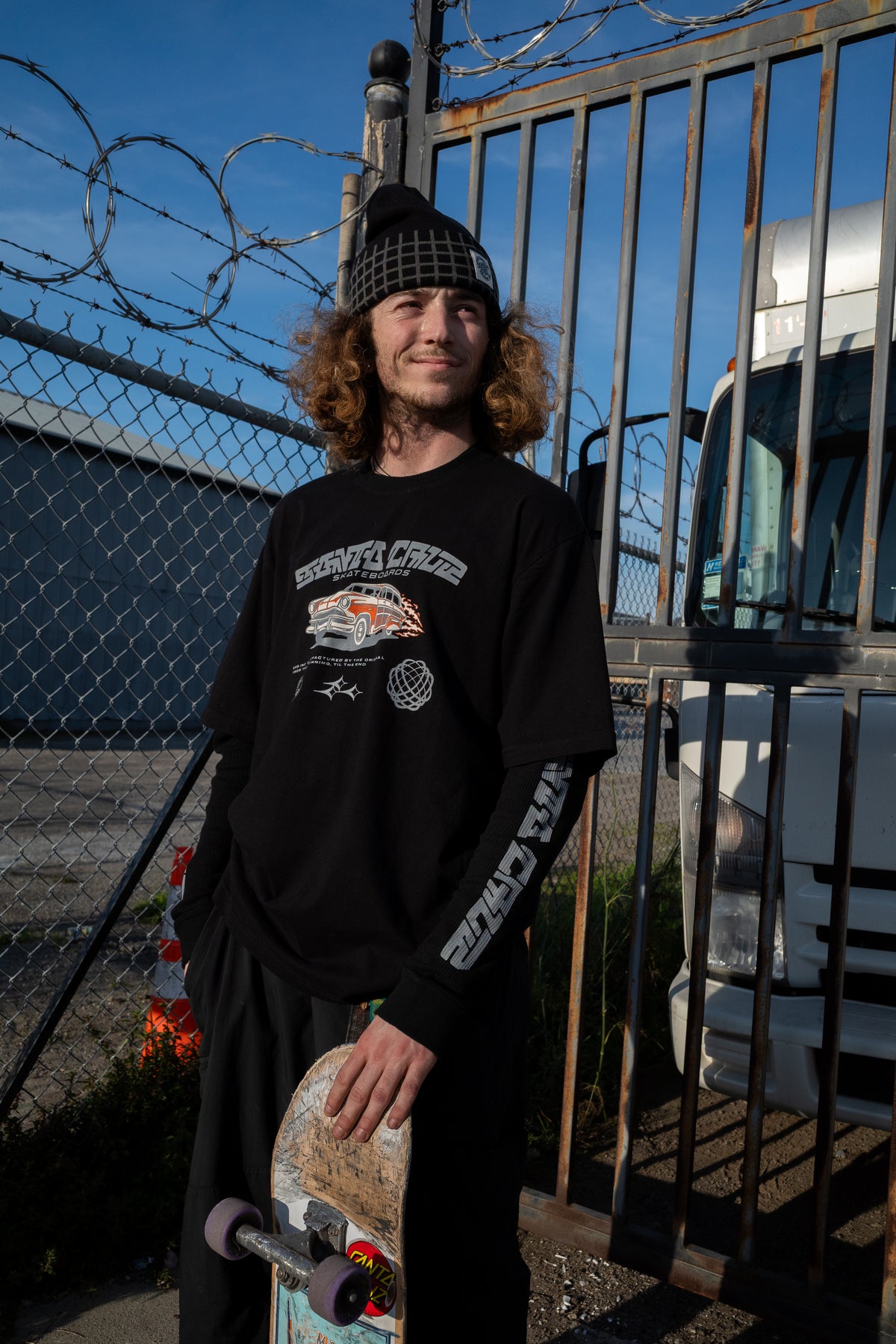 Santa Cruz Model SC Front L/s 2fer Top Washed Black/Black