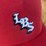 Long Beach Skate LBS Long Side Performance Water Repellent Dark Red Snapback Hat