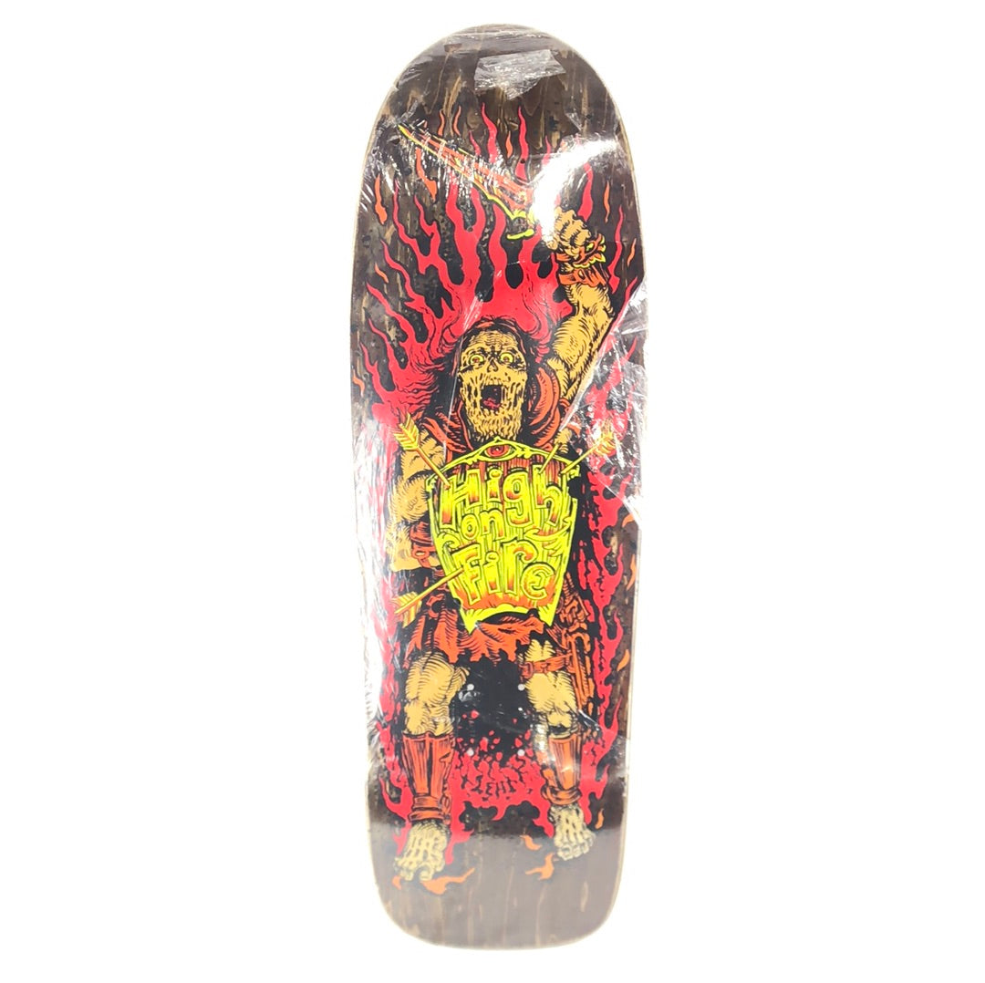 1939 High on Fire Graphic Blank Brown/Red/Yellow/Orange/Tan Size 9.5 Skateboard Deck