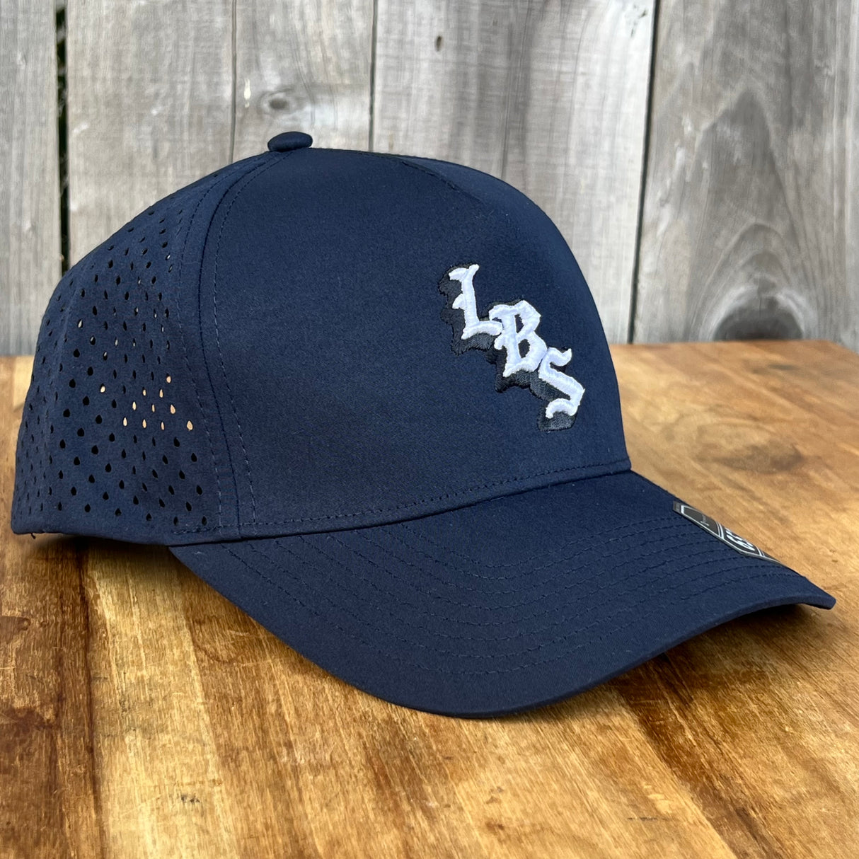 Long Beach Skate LBS Long Side Performance Water Repellent Navy Snapback Hat
