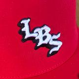 Long Beach Skate LBS Long Side Performance Water Repellent Red Snapback Hat