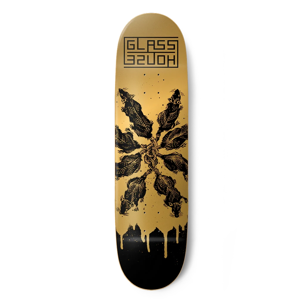 Glass House Rats Gold/Black 8.5" Skateboard Deck