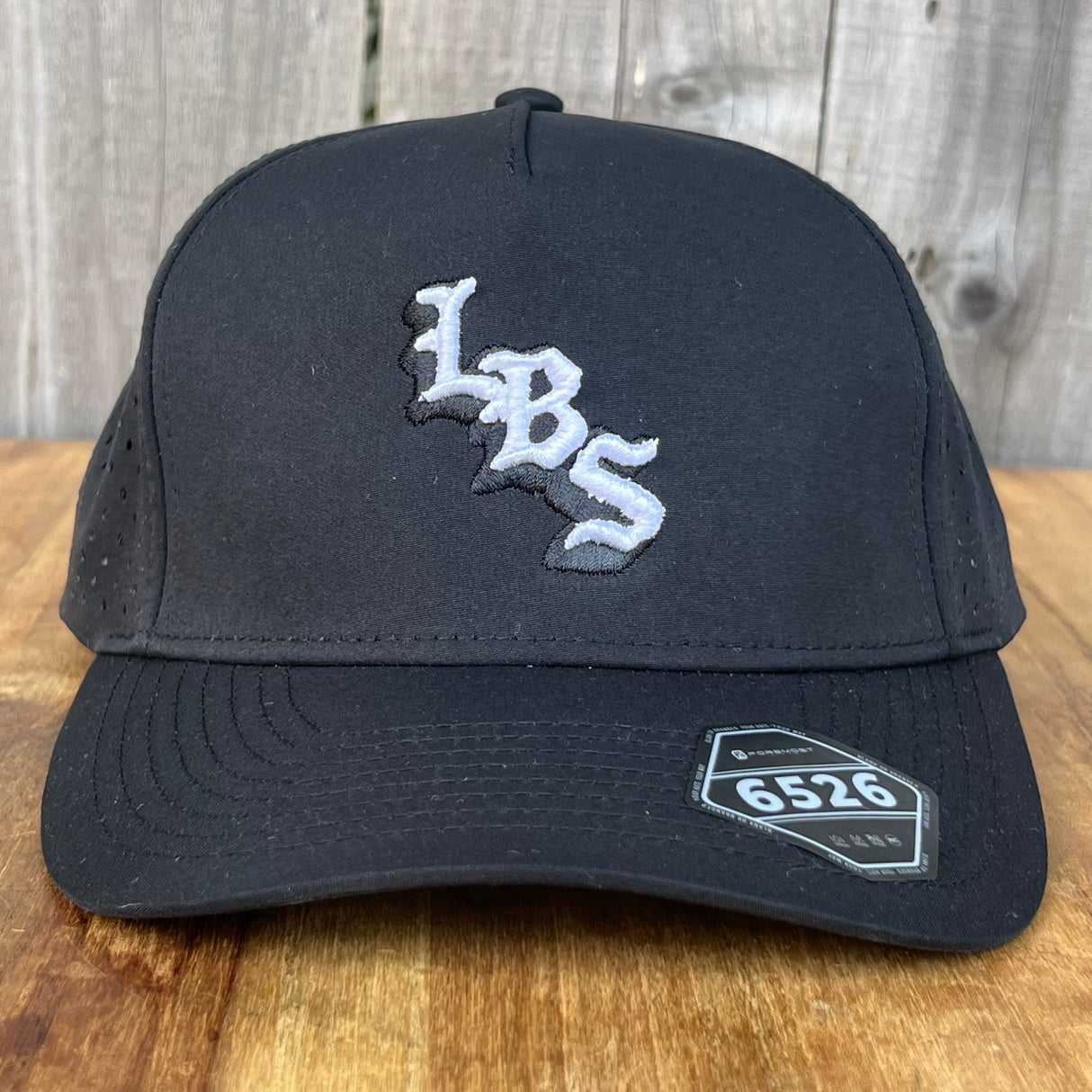 Long Beach Skate LBS Long Side Performance Water Repellent Black Snapback Hat