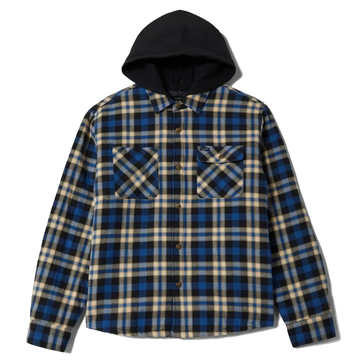 Brixton Bowery Quilted Navy Cream Hooded Jacket