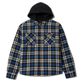 Brixton Bowery Quilted Navy Cream Hooded Jacket