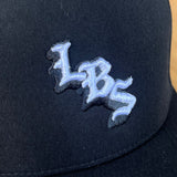 Long Beach Skate LBS Long Side Performance Water Repellent Extra Large Black Snapback Hat