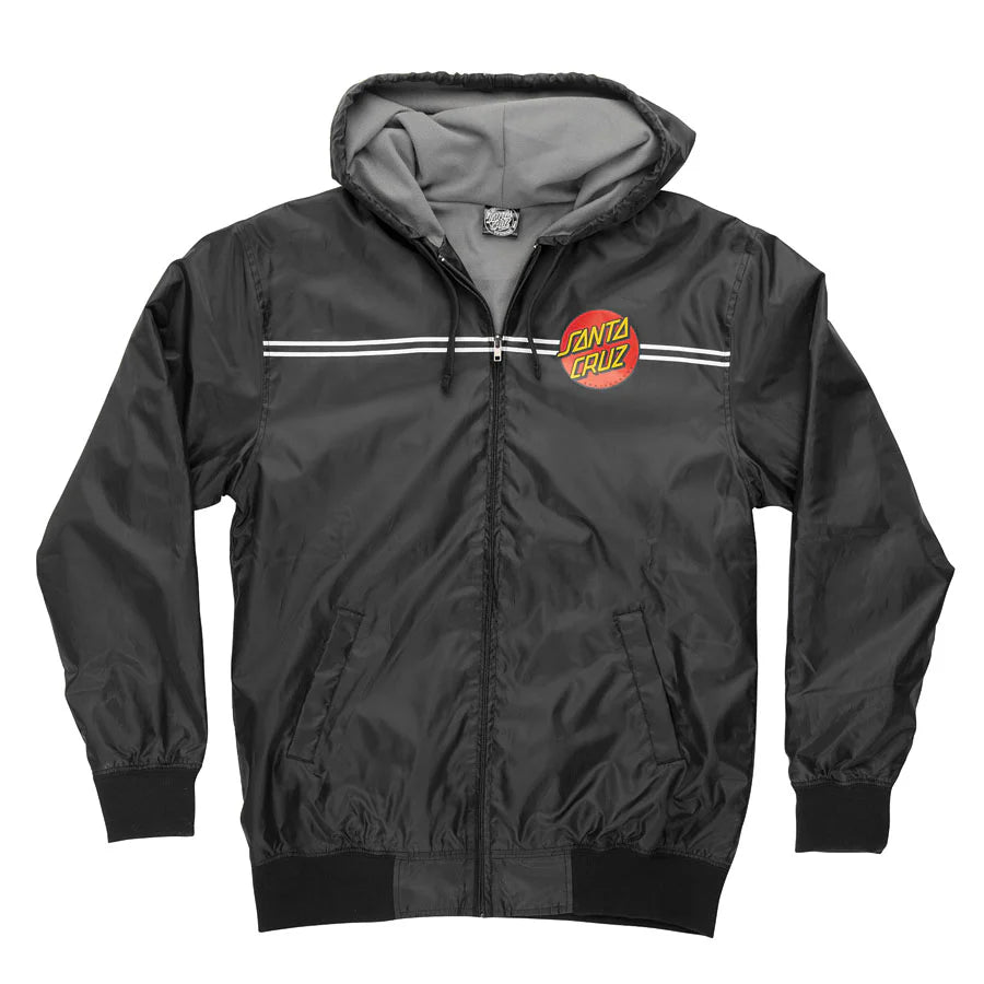 Santa Cruz Dot Black Hooded Windbreaker Jacket