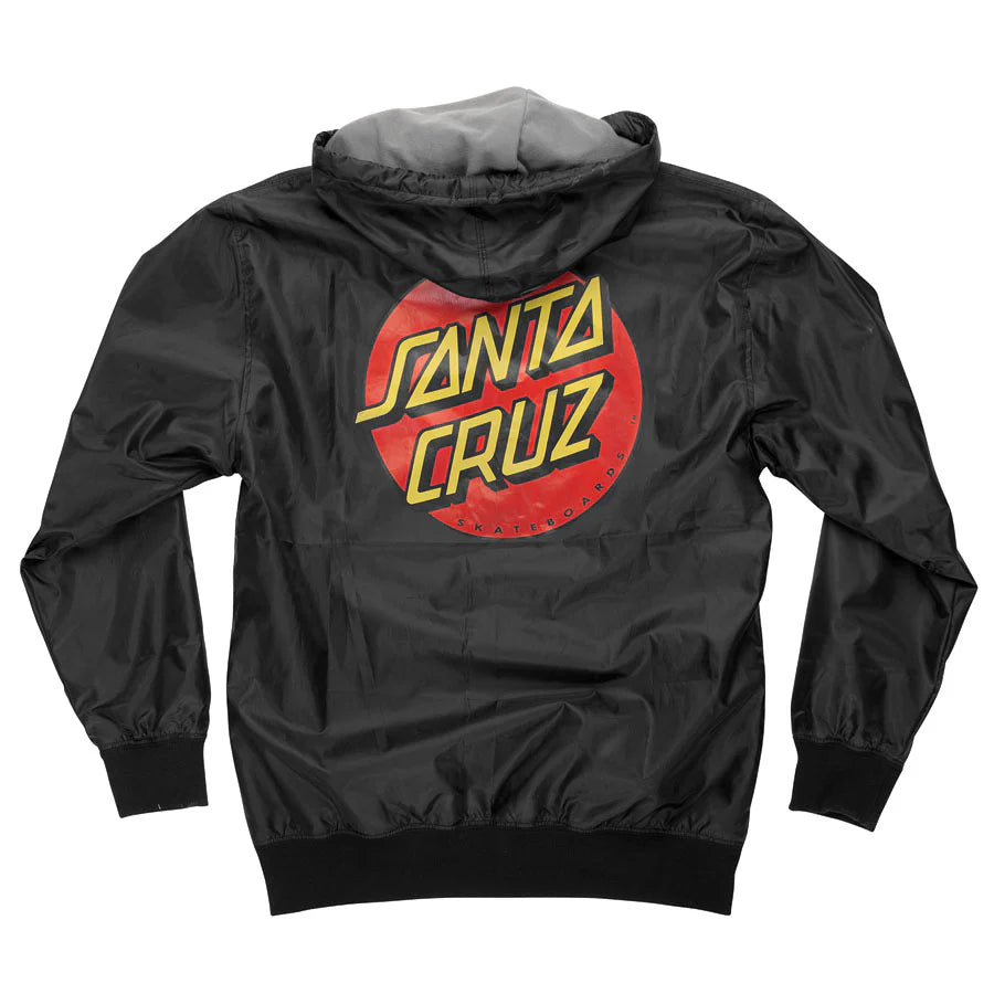 Santa Cruz Dot Black Hooded Windbreaker Jacket