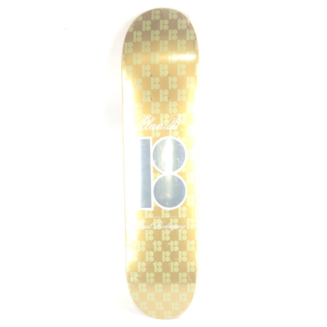 Plan B Paul Rodriguez Classic logo Gold/Grey 7.5'' Skateboard Deck 2007