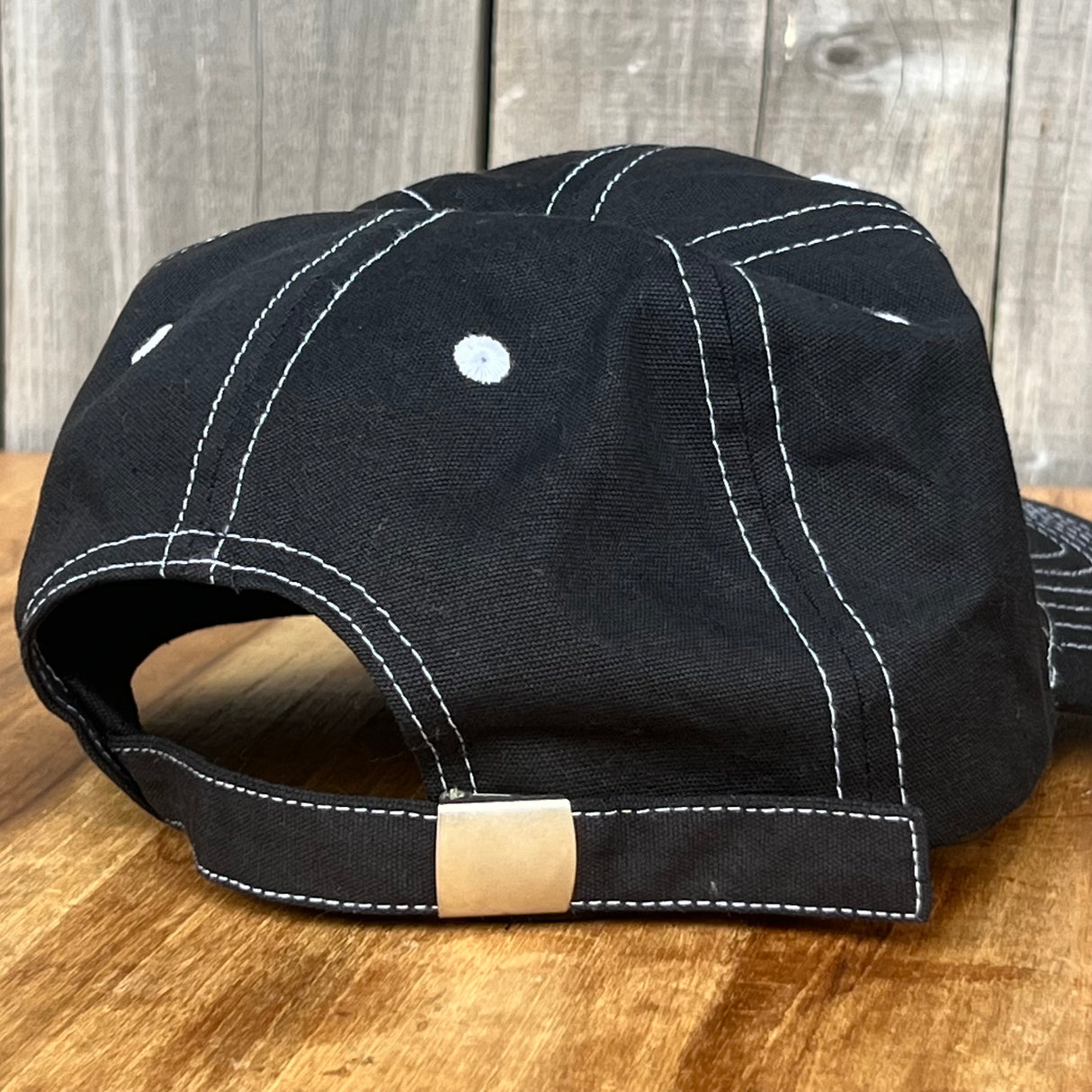 Long Beach Skate LBS Long Side Contrast Stitch Black Strapback Hat