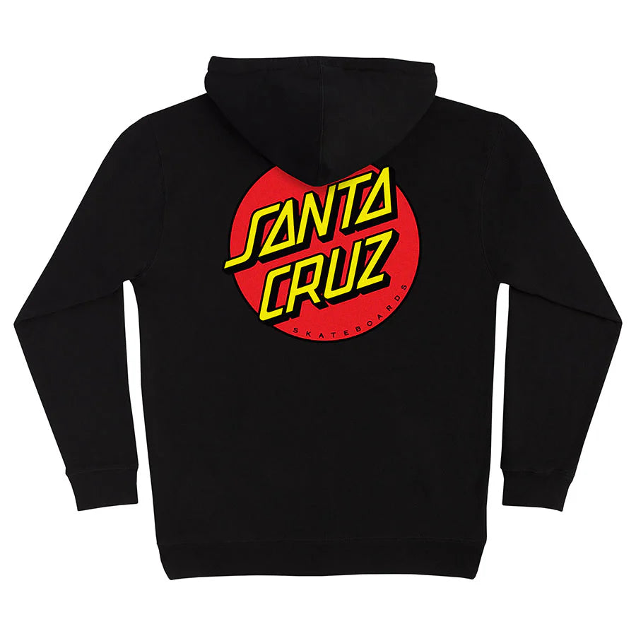 Santa Cruz Classic Dot Black Pullover Hooded Heavyweight Sweatshirt