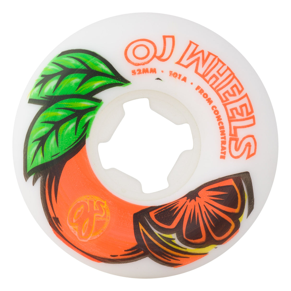 OJ From Concentrate White/Orange Hardline 101a 52mm Wheels