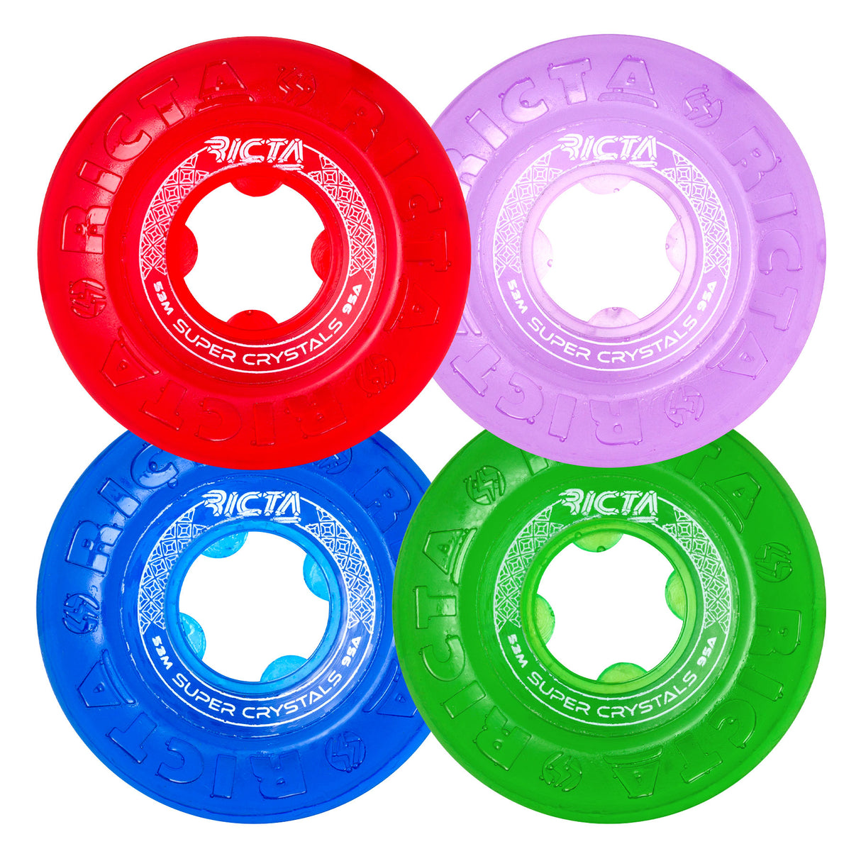 Ricta Super Crystals Trans Purple Green Blue Red 95a 53mm Wheels