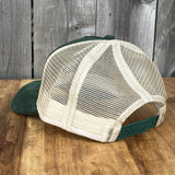 Long Beach Skate LBS Long Side Corduroy Trucker Green Beige Snapback Hat