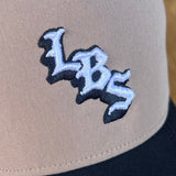 Long Beach Skate LBS Long Side Performance Water Repellent Khaki Black Snapback Hat