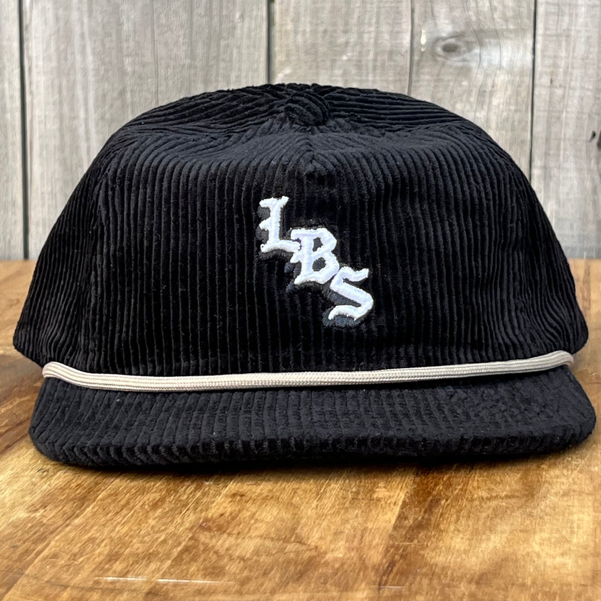 Long Beach Skate LBS Long Side Corduroy Rope Black Snapback Hat