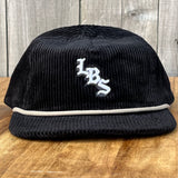 Long Beach Skate LBS Long Side Corduroy Rope Black Snapback Hat