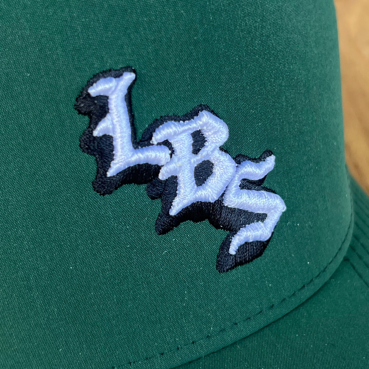 Long Beach Skate LBS Long Side Performance Water Repellent Dark Green Snapback Hat