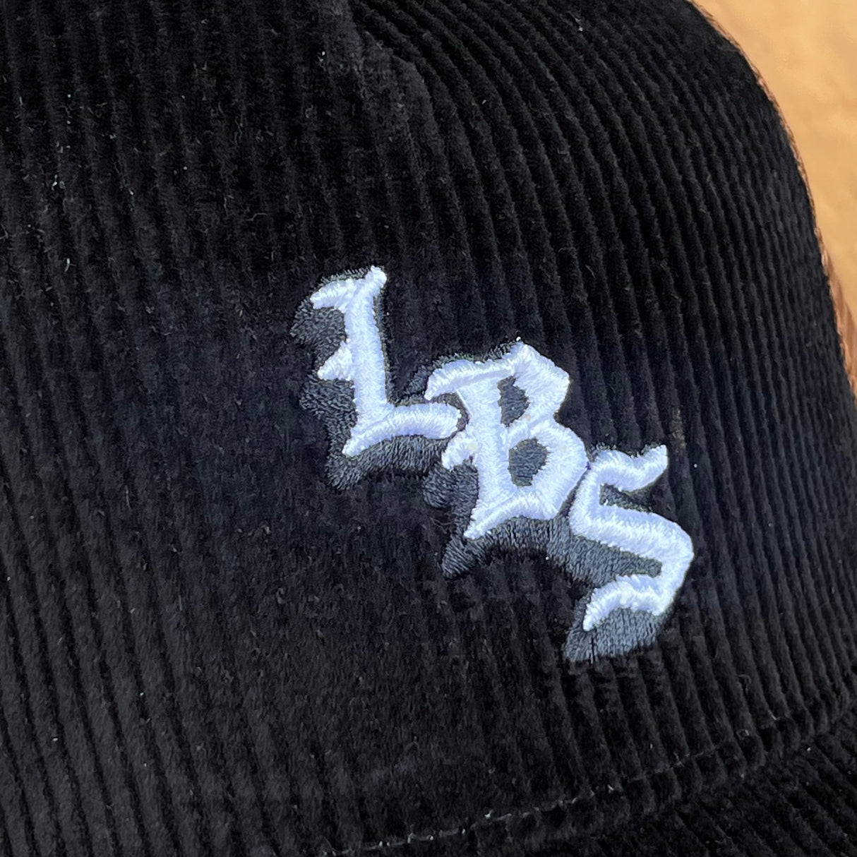 Long Beach Skate LBS Long Side Corduroy Trucker Black Coffee Snapback Hat