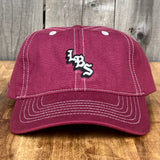 Long Beach Skate LBS Long Side Contrast Stitch Red Strapback Hat