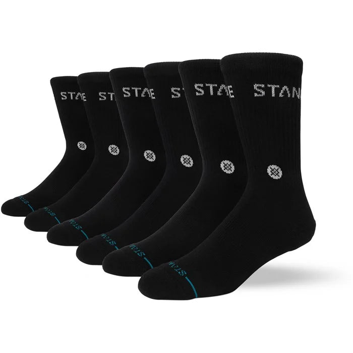 Stance Origin Black 6 Pack Crew Socks