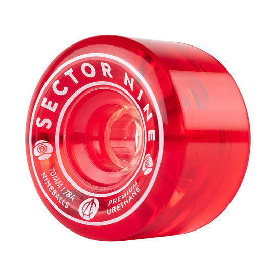 Sector Nine Nineballs Red 70mm 78a Cruiser Skateboard Wheels