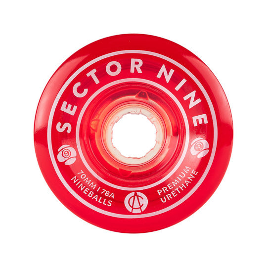 Sector Nine Nineballs Red 70mm 78a Cruiser Skateboard Wheels