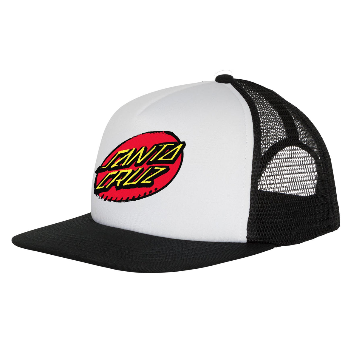 Santa Cruz Creep Dot Mesh Black White Trucker Snapback Hat