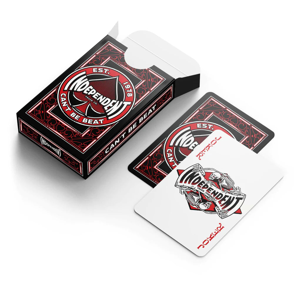 Independent Can't Be Beat Black Red Playing Cards