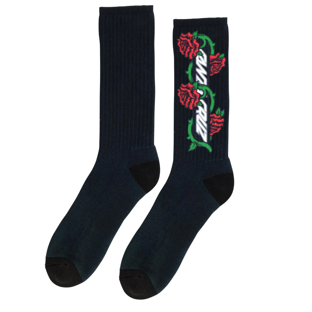 Santa Cruz Dressen Roses Vine Black Socks