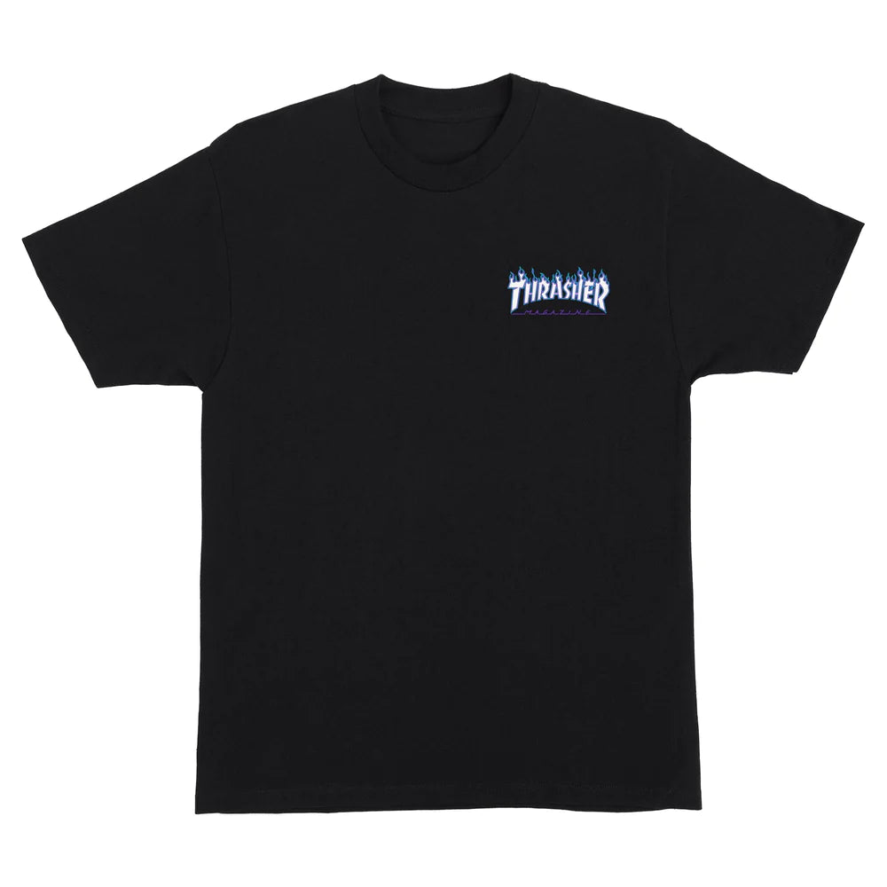 Santa Cruz Thrasher Flame Dot Heavyweight Black S/s Shirt